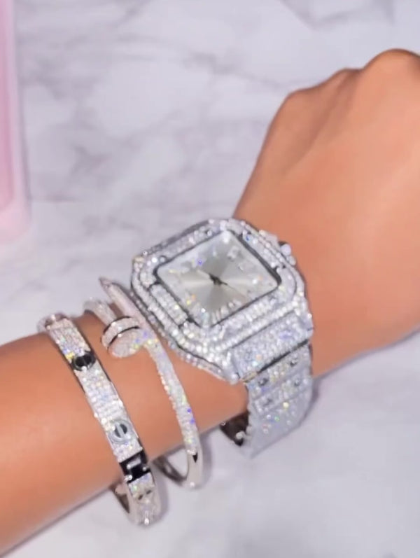 Iced Square Face Watch III