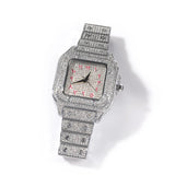 Iced Square Face Arabic Dial Watch