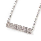 Tennis Chain Baguette Name Necklace