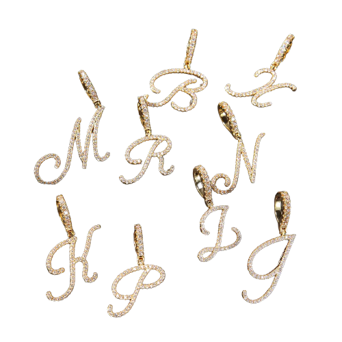 Mini Cursive Initial Tennis Chain Necklace