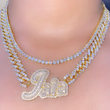 Iced Out Mini Cuban Link Name Necklace