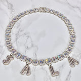Square Tennis Chain Name Necklace