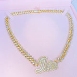 Iced Out Mini Cuban Link Name Necklace