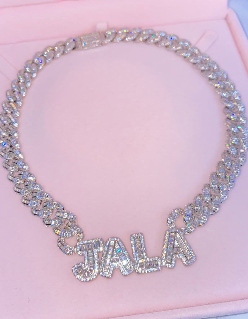Baguette Chain Name Necklace