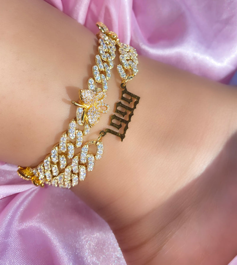 Birth Year Butterfly Anklet